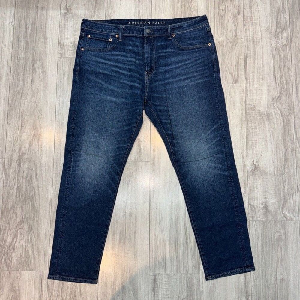 American Eagle Athletic Fit Jeans Men 38x32 Dark Blue Stretch Denim